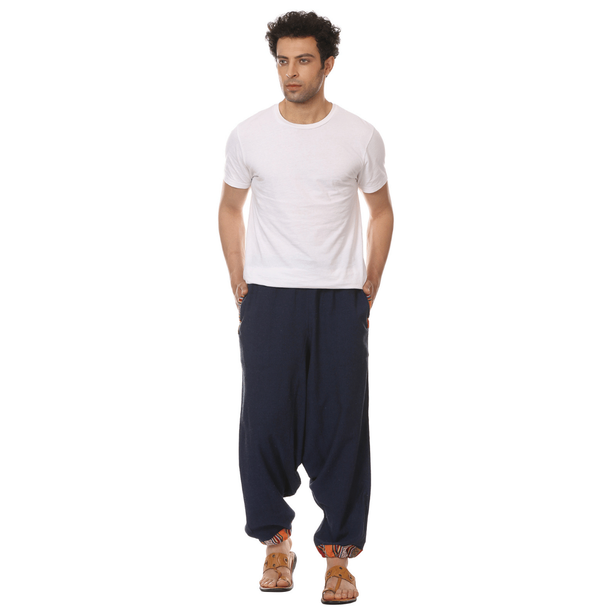 Men's Tribal Harem | Dark Blue | Fits Waist Sizes 28 to 36 Inches – Mens Pyjama on Brown Living™. SKU: AT01021ND. Img 7.
