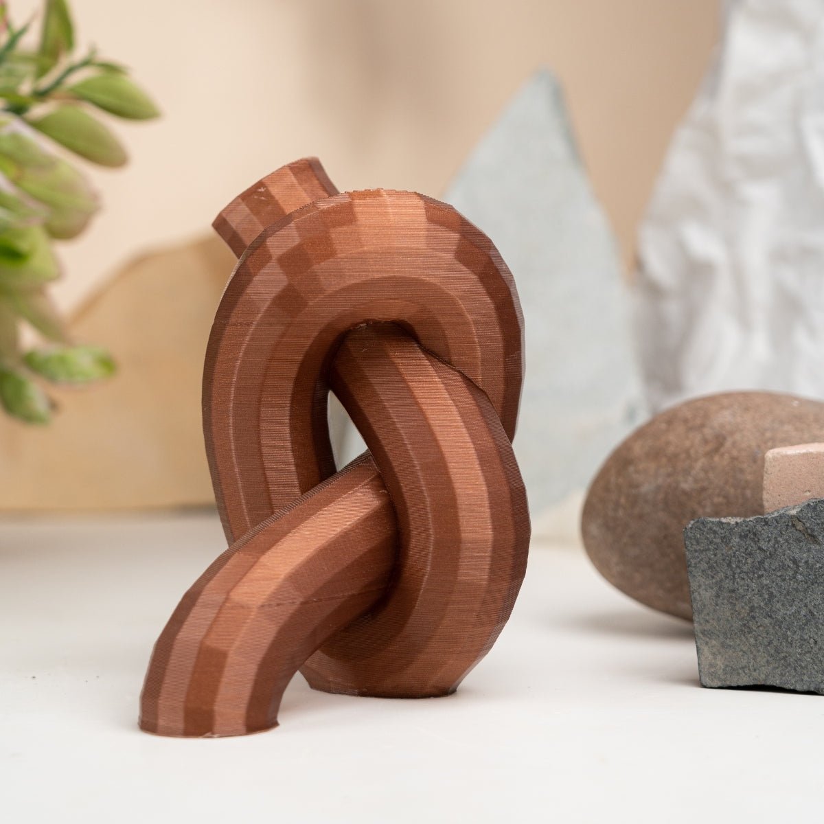 Mere Knot Plant - Based Translucent Copper Vase – Home Decor on Brown Living™. SKU: MEKNEDPLTCA037. Img 1.