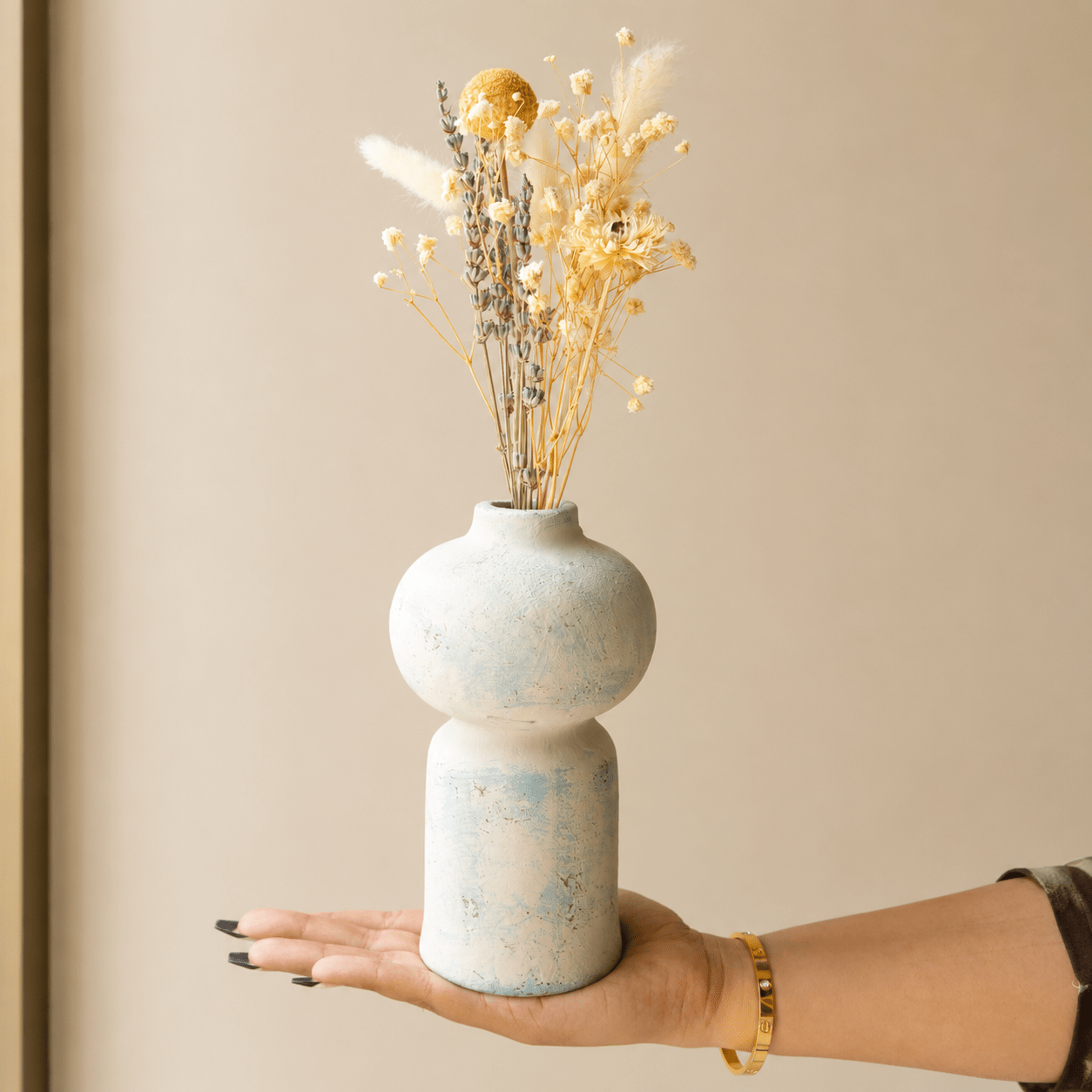 Midnight Bloom Decorative Vase with Dried Botanicals – Vases on Brown Living™. SKU: V-412. Img 4.