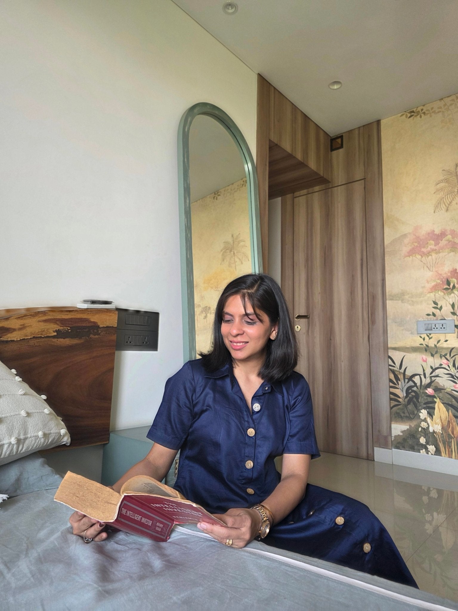 Midnight Blue Shirt Dress | Organic Cotton Everyday Wear – Womens Dress on Brown Living™. SKU: MBDS. Img 3.