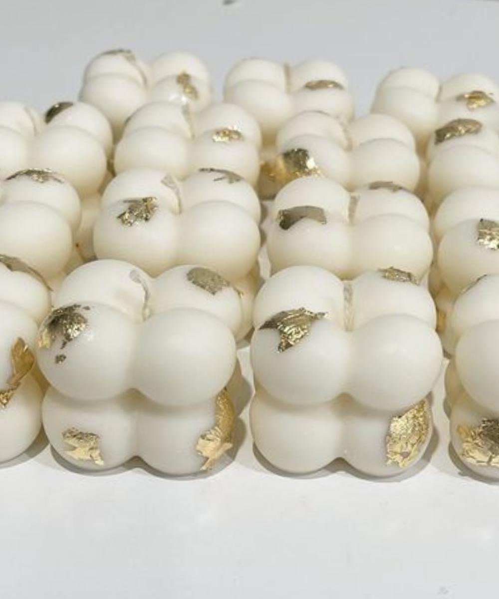 Mini Bubble Soy Wax Candles with Gold - Set of 4 | Verified Sustainable by Brown Living™