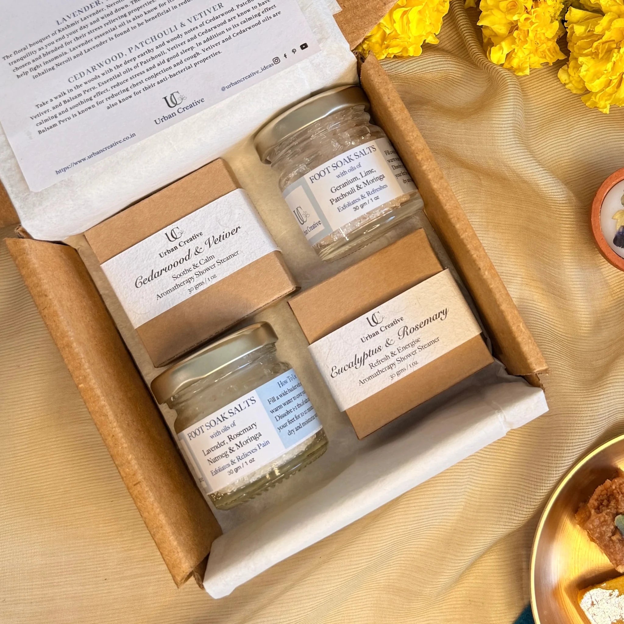 Mini Spa Gift Set Relaxation And Self Care Kit – Bath Salt on Brown Living™. SKU: MSGS-2SS-2FSS. Img 2.