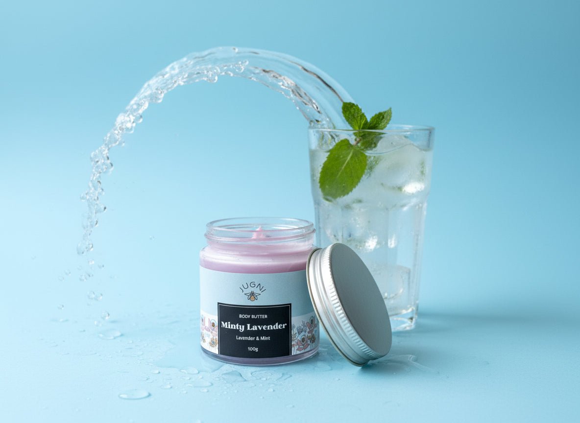 Minty Lavender Body Butter 100g to Refresh your Skin – Body Butter on Brown Living™. SKU: 231 - 09492 - BB - ML - 01. Img 5.