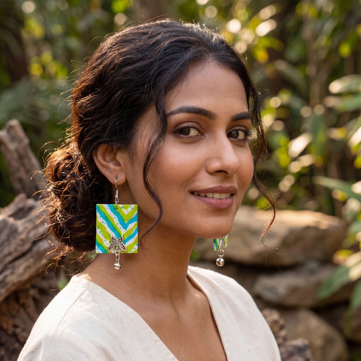 Minty Lemonade Handmade Earrings – Fresh Artisan Statement Jewelry – Jewellery on Brown Living™. SKU: AMEARMintyLemonade. Img 6.