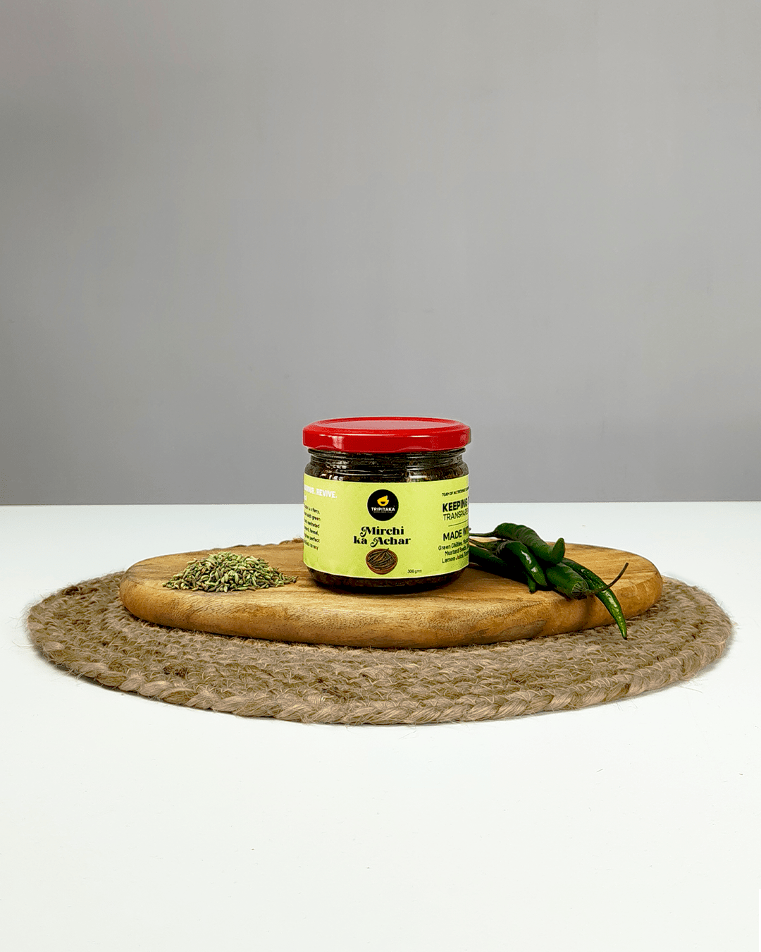 Mirchi ka Achar | Indian Green Chilli Pickle | Spicy & Tangy | 250 g – Pickles & Chutney on Brown Living™. SKU: TP-PK-MC. Img 2.