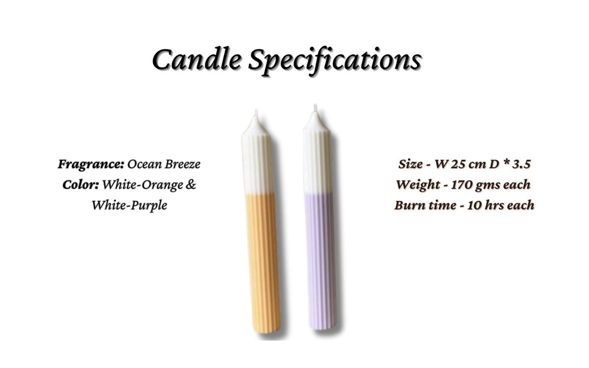 Mix and Match Pillar Candles - Large - Orange Purple - Set of 2 | Verified Sustainable by Brown Living™
