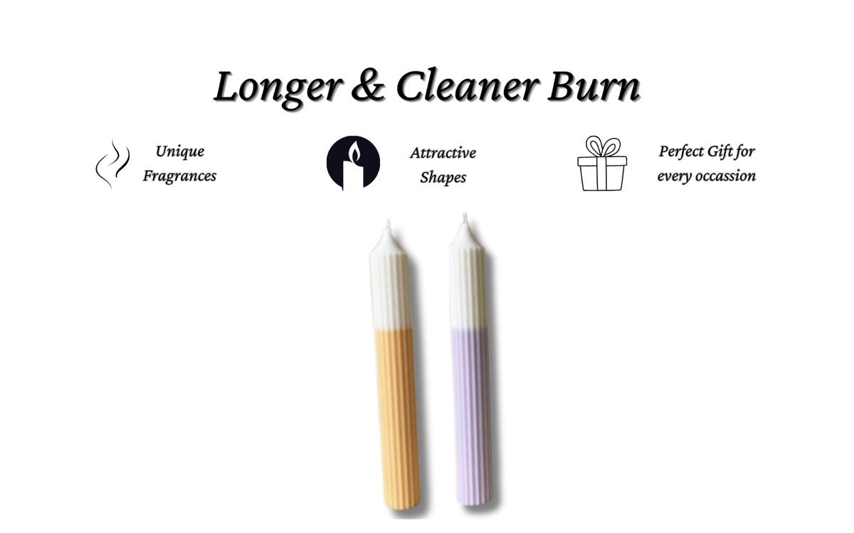Mix and Match Pillar Candles - Large - Orange Purple - Set of 2 | Verified Sustainable by Brown Living™