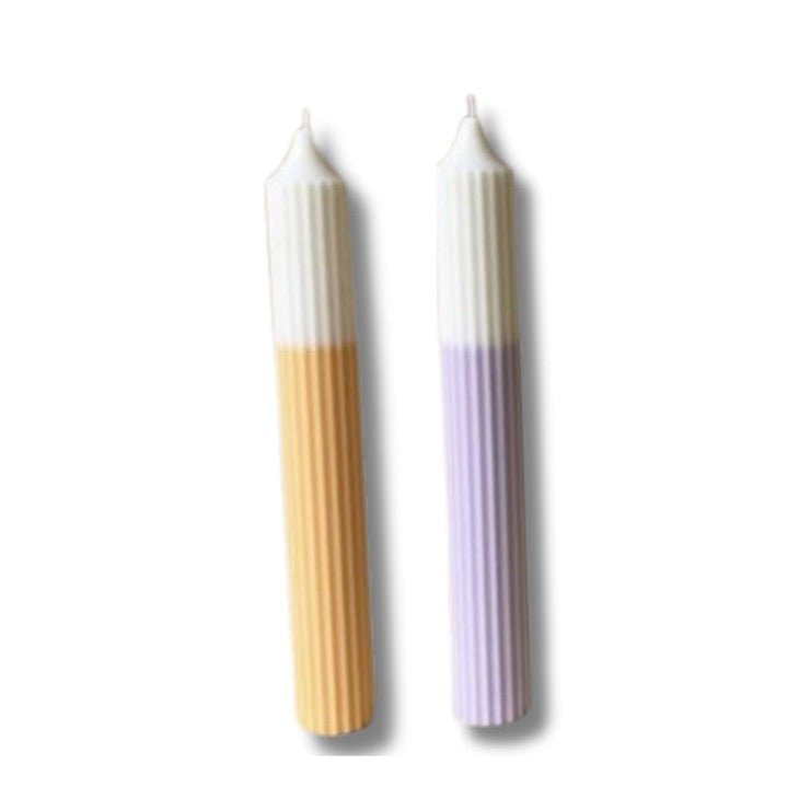Mix and Match Pillar Candles - Large - Orange Purple - Set of 2 | Verified Sustainable by Brown Living™