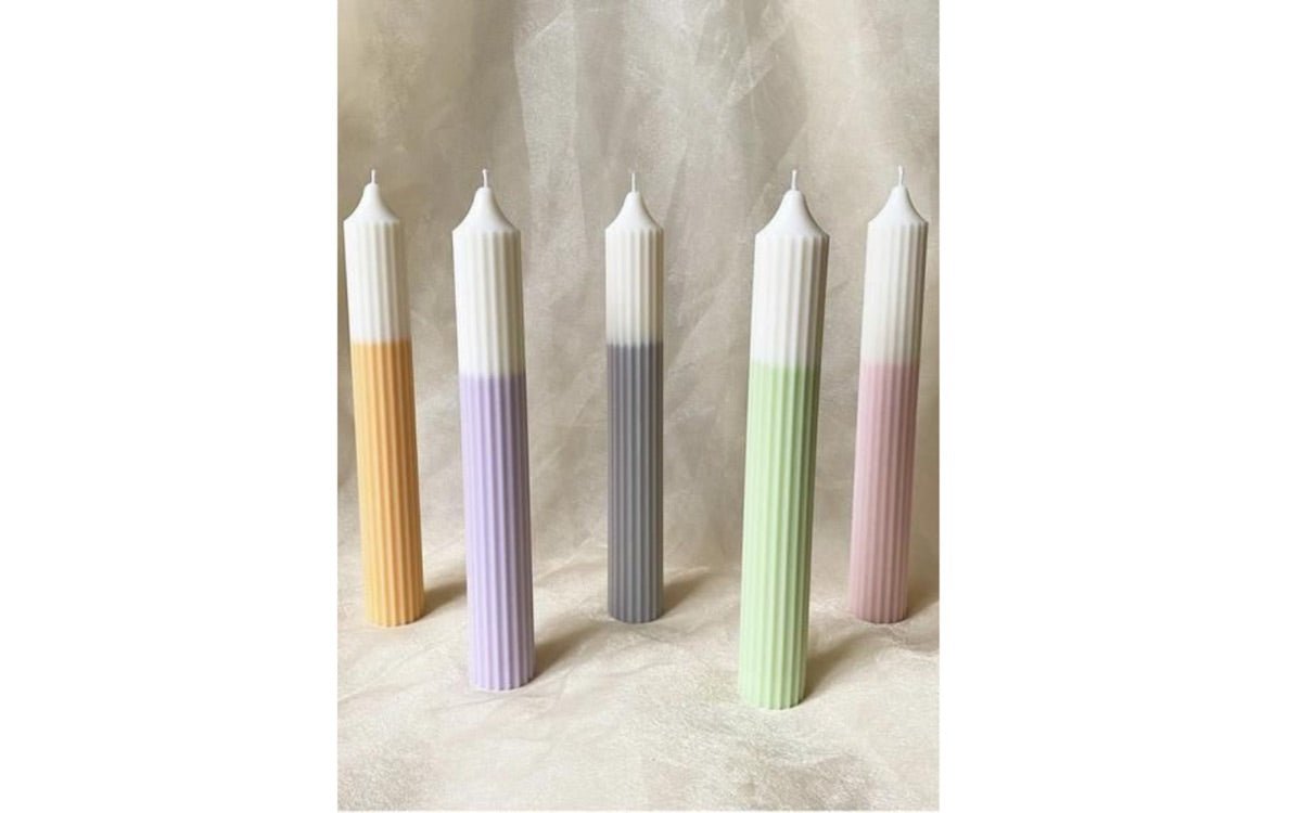 Mix and Match Pillar Candles - Large - Orange Purple - Set of 2 | Verified Sustainable by Brown Living™
