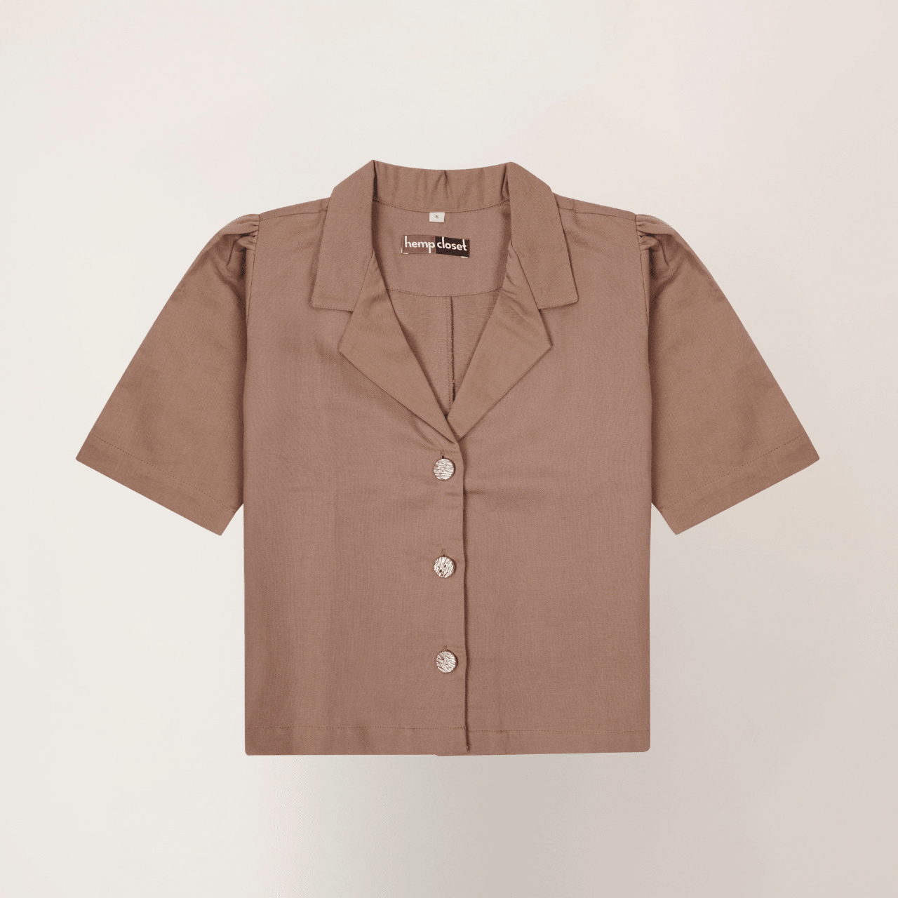 Mocha Latte | Hemp Cotton Sustainable Box Shirt | Women – Womens Shirt on Brown Living™. SKU: MochaLatte-XS. Img 3.