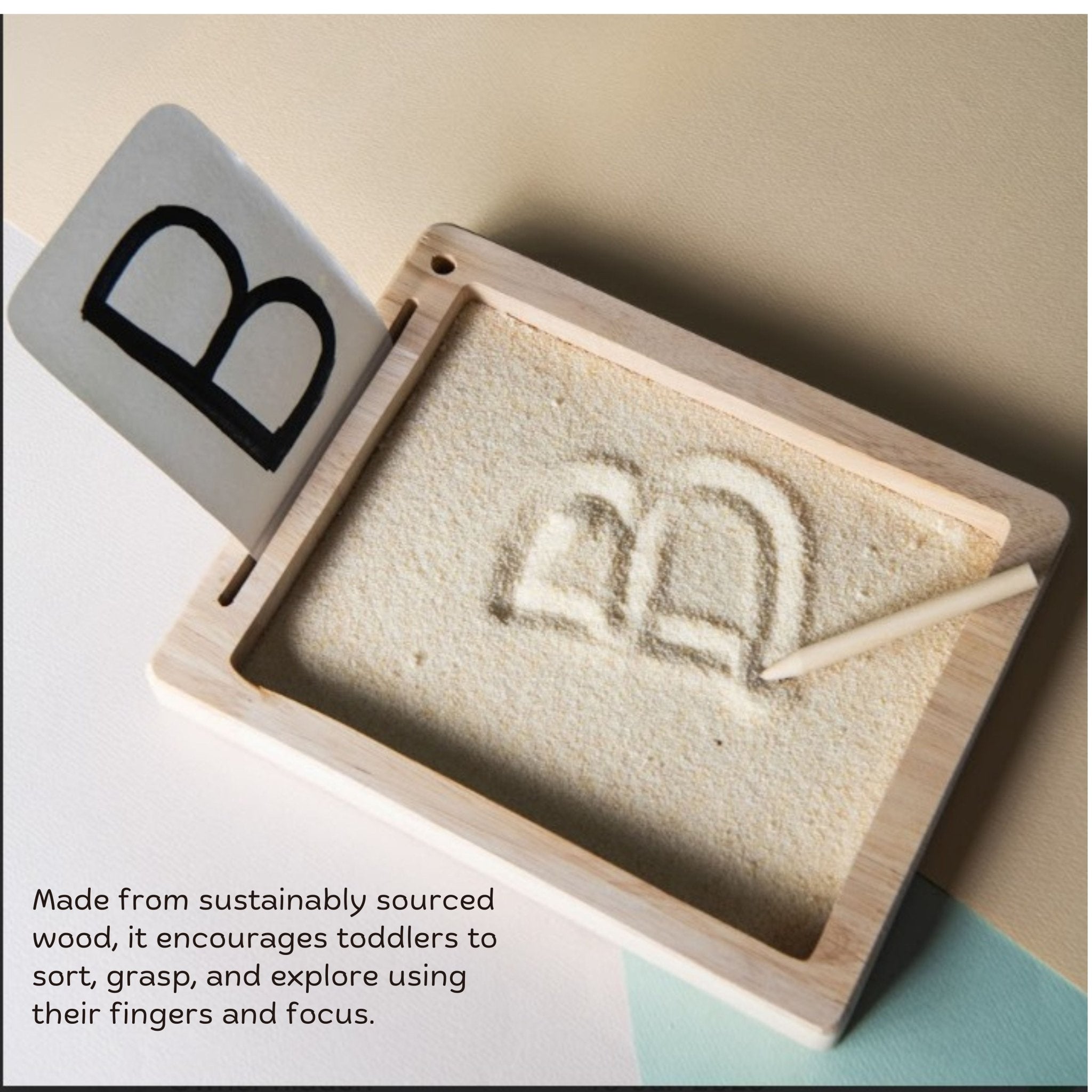 Montessori Wooden Tray and Sorter | Early Learning Activity Toy – Learning & Educational Toys on Brown Living™. SKU: TTOE005. Img 2.