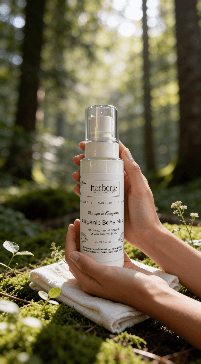 Moringa & Frangipani Organic Body Milk Spray | 120ml – Body Lotion on Brown Living™. SKU: MFBM-120. Img 2.