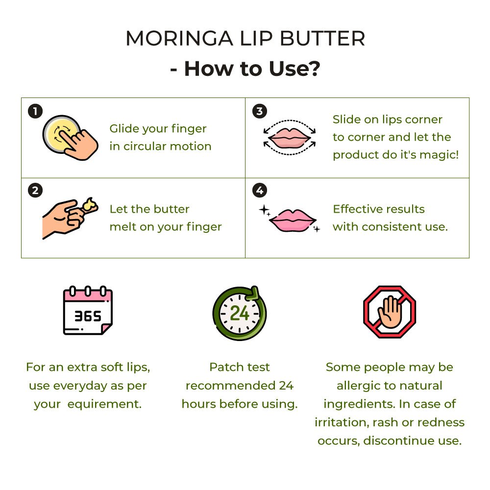 Moringa Lip Butter with Botanical Oils & Butters - 15g | AM & PM friendly – Lip Balms on Brown Living™. SKU: LC1501. Img 5.