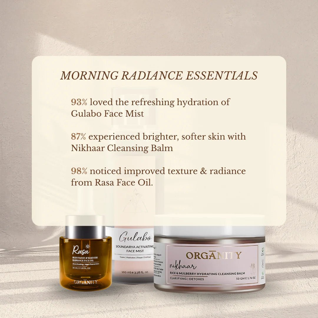 Morning Skincare Set: Balm, Face Mist & Radiance Face Oil – Face Oil on Brown Living™. SKU: ORG_RS_GUL_NIKH. Img 6.