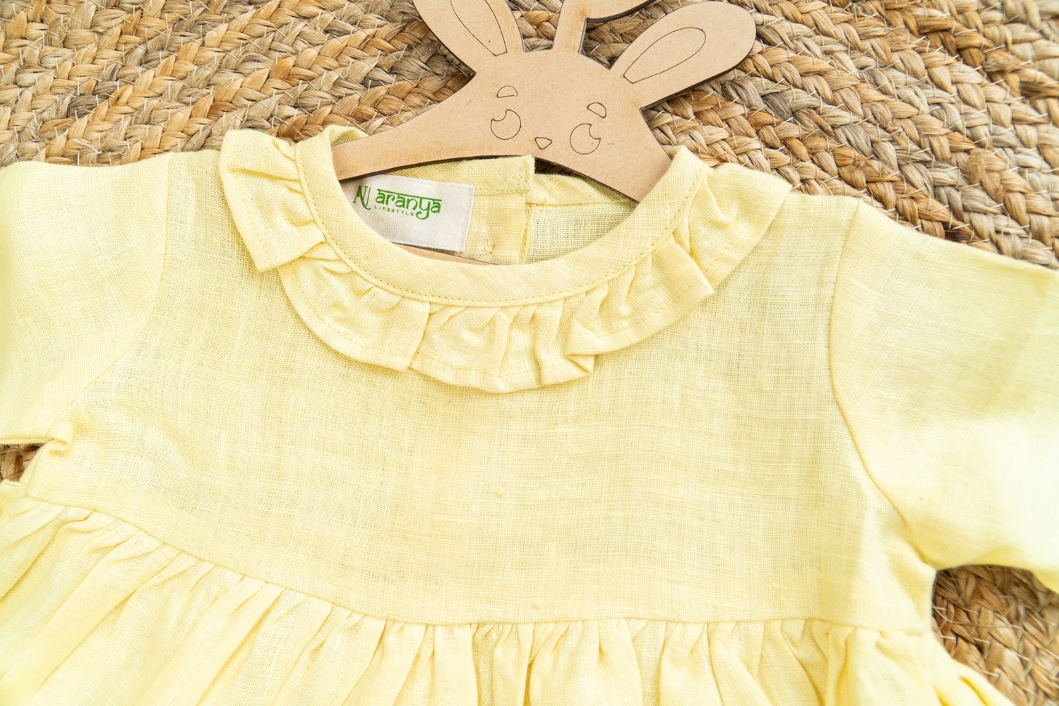 Morning Sunshine 100% Hemp Baby Frock Premium Soft Dress – Kids Frocks & Dresses on Brown Living™. SKU: ARN002_0-3. Img 3.
