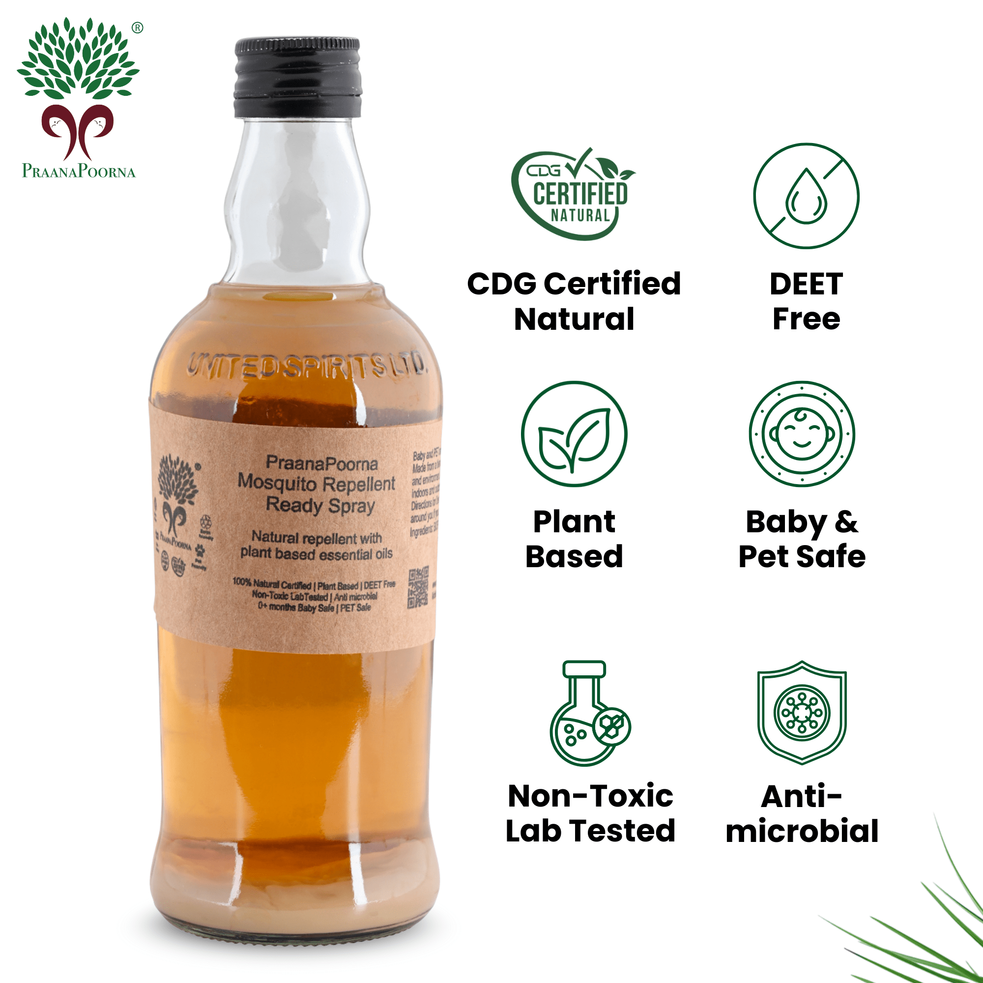 Mosquito Repellent Daily Spray 300ml – Insect Repellent on Brown Living™. SKU: 133-08222-praanapoorna-A50-S. Img 3.