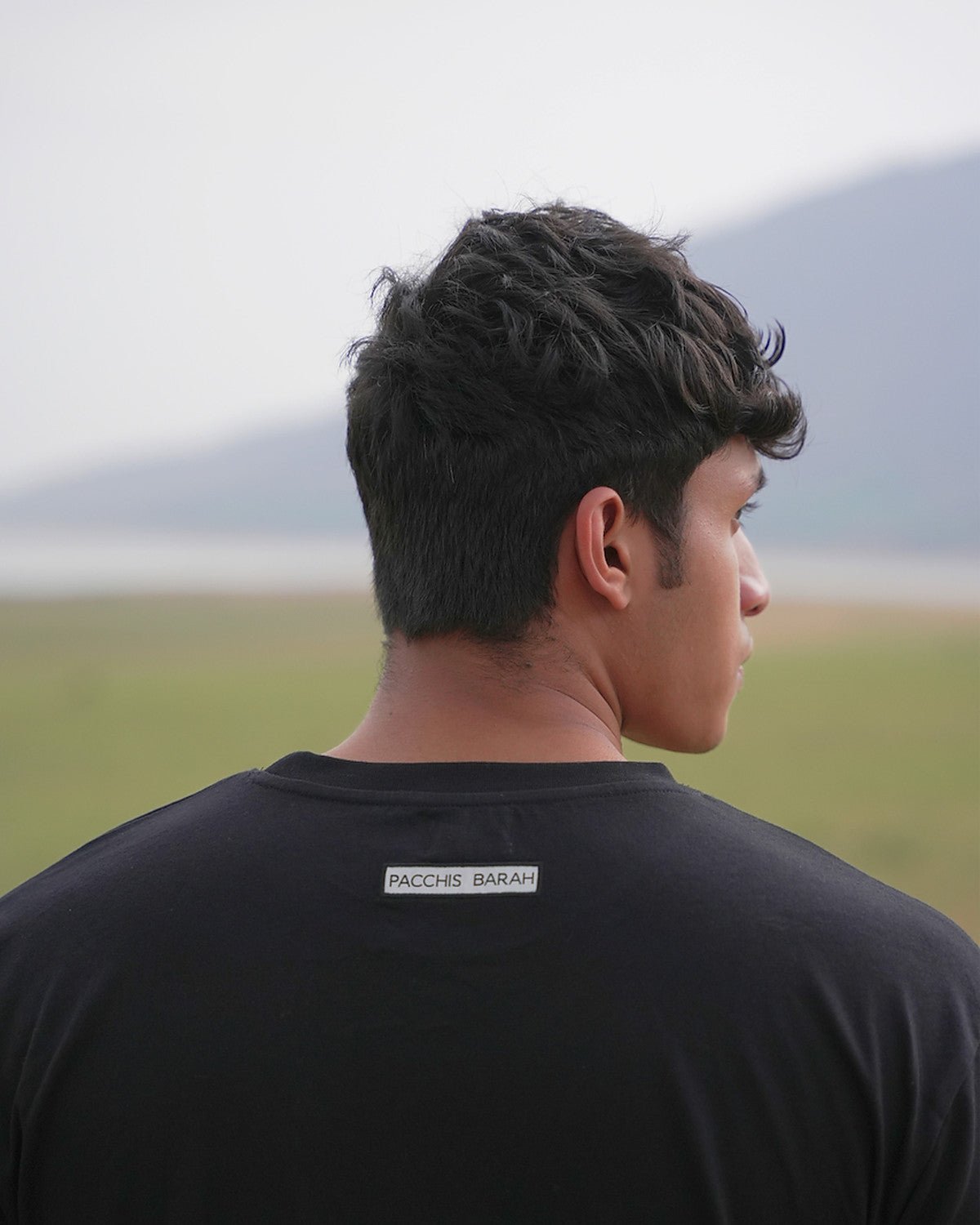 Motif Organic Cotton T-Shirt Black | GOTS Certified | Sustainable Tee – Mens T-Shirt on Brown Living™. SKU: PB2512-TSH-MTB-L. Img 10.