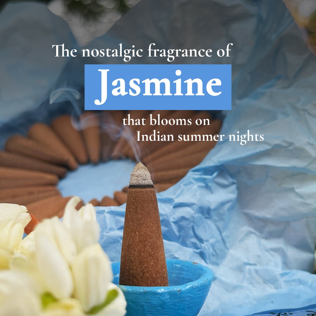 Motiya Dhoop - Pure Jasmine Incense Cones – Candles & Fragrances by Boond Fragrances available on Brown Living™. . SKU: BFD05. Img 6.