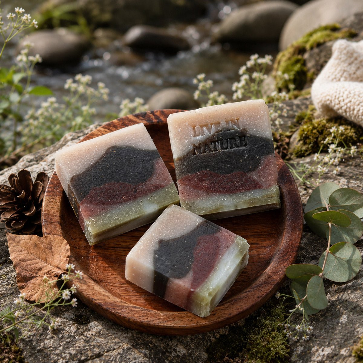 Mountain Hush | Handmade Cold Process Soap | Nature-Inspired Bath Bar – Body Soap on Brown Living™. SKU: LN-MH120-01. Img 2.