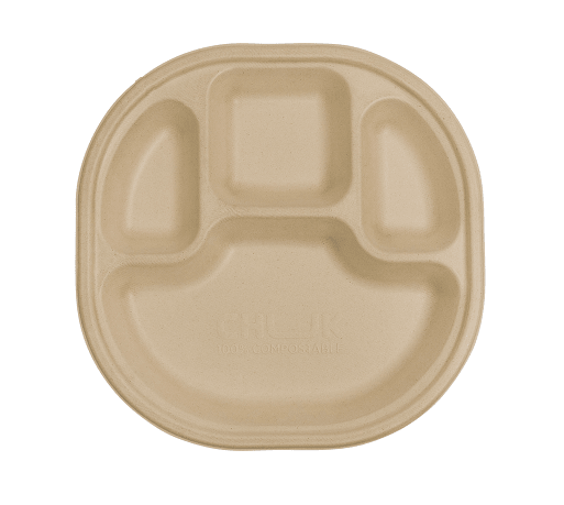 Multi - Compartment Disposable Chausar Meal Tray | Pack of 25 – Trays & Platters on Brown Living™. SKU: CLEC-15. Img 10.