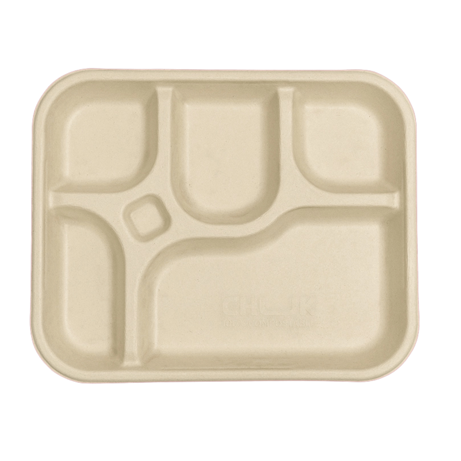 Multi - Compartment Meal Trays 25 pcs | Eco - Friendly Food Trays – Trays & Platters on Brown Living™. SKU: CLEC-71. Img 1.