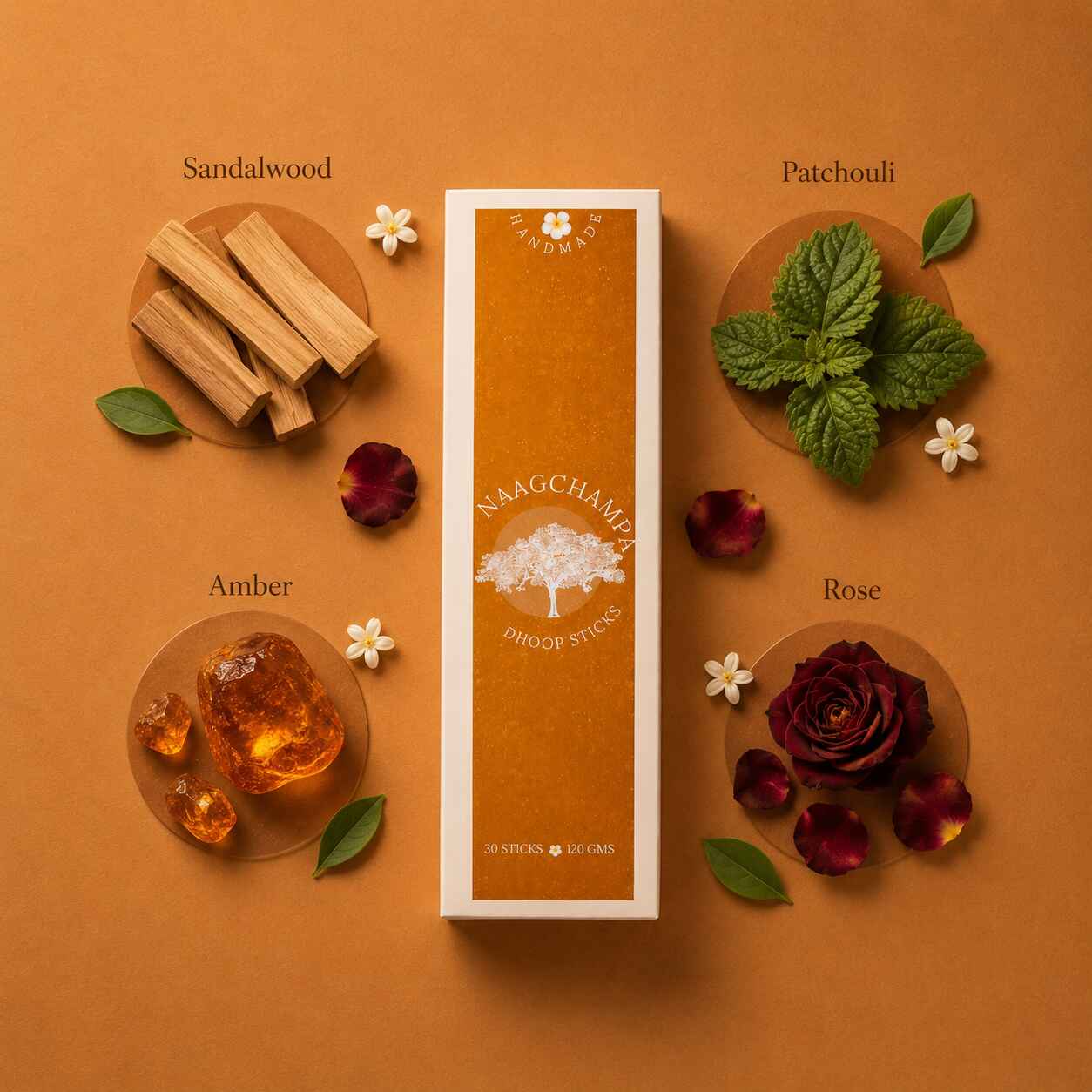 Naagchampa Dhoop Sticks | Floral & Soothing Incense – Pooja Needs on Brown Living™. SKU: EMDS06_1. Img 4.