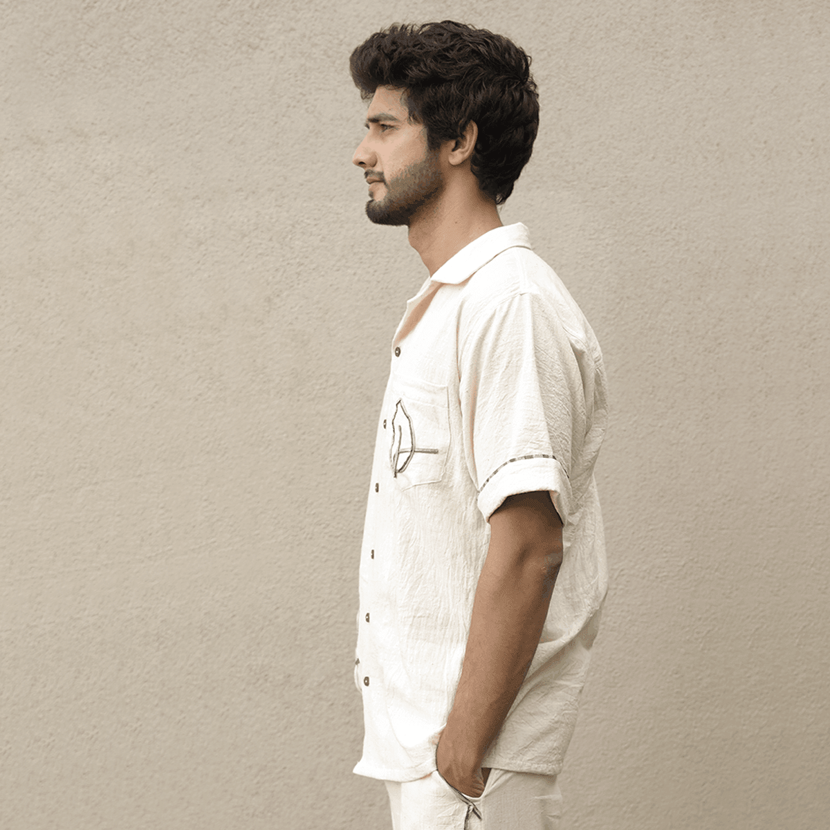 Nariyal Unisex Shirt | Sustainable Cotton Everyday Casual Wear – Mens Shirt on Brown Living™. SKU: 5MA00004. Img 4.