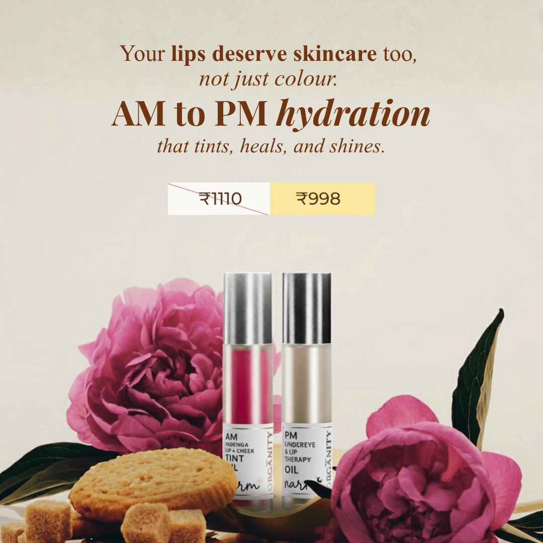 Narm Dusk & Dawn Lip Elixir – AM Tint & PM Lip Therapy Duo – Lip Combo Pack on Brown Living™. SKU: ORG-NARM-LIPDUO01. Img 11.