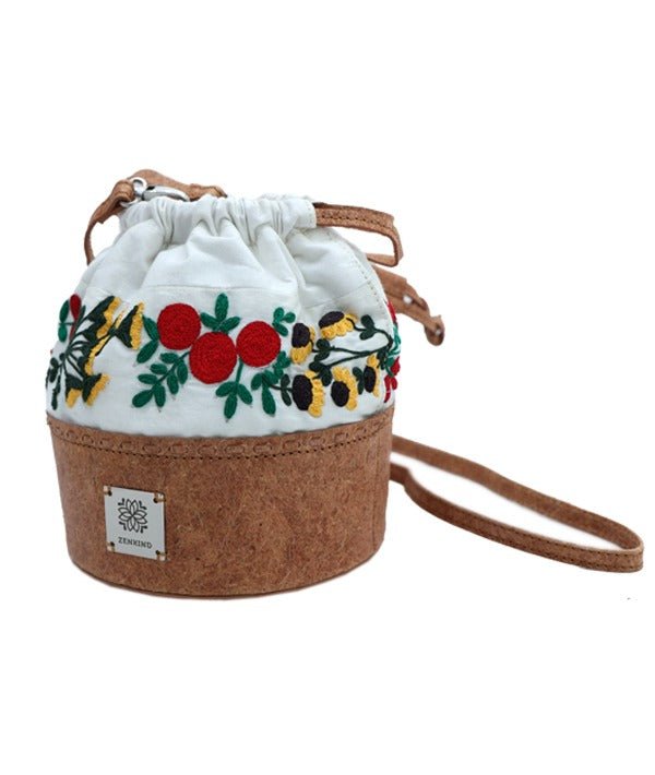 Natural Coconut Leather Jhola Bag – Womens Handbag on Brown Living™. SKU: ZK15. Img 3.