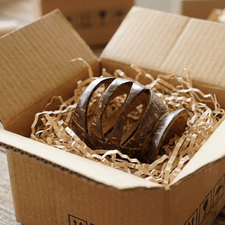 Natural Coconut Shell Pen Stand | Pen Holder – Desk Organizers on Brown Living™. SKU: KOT-HU-004. Img 4.