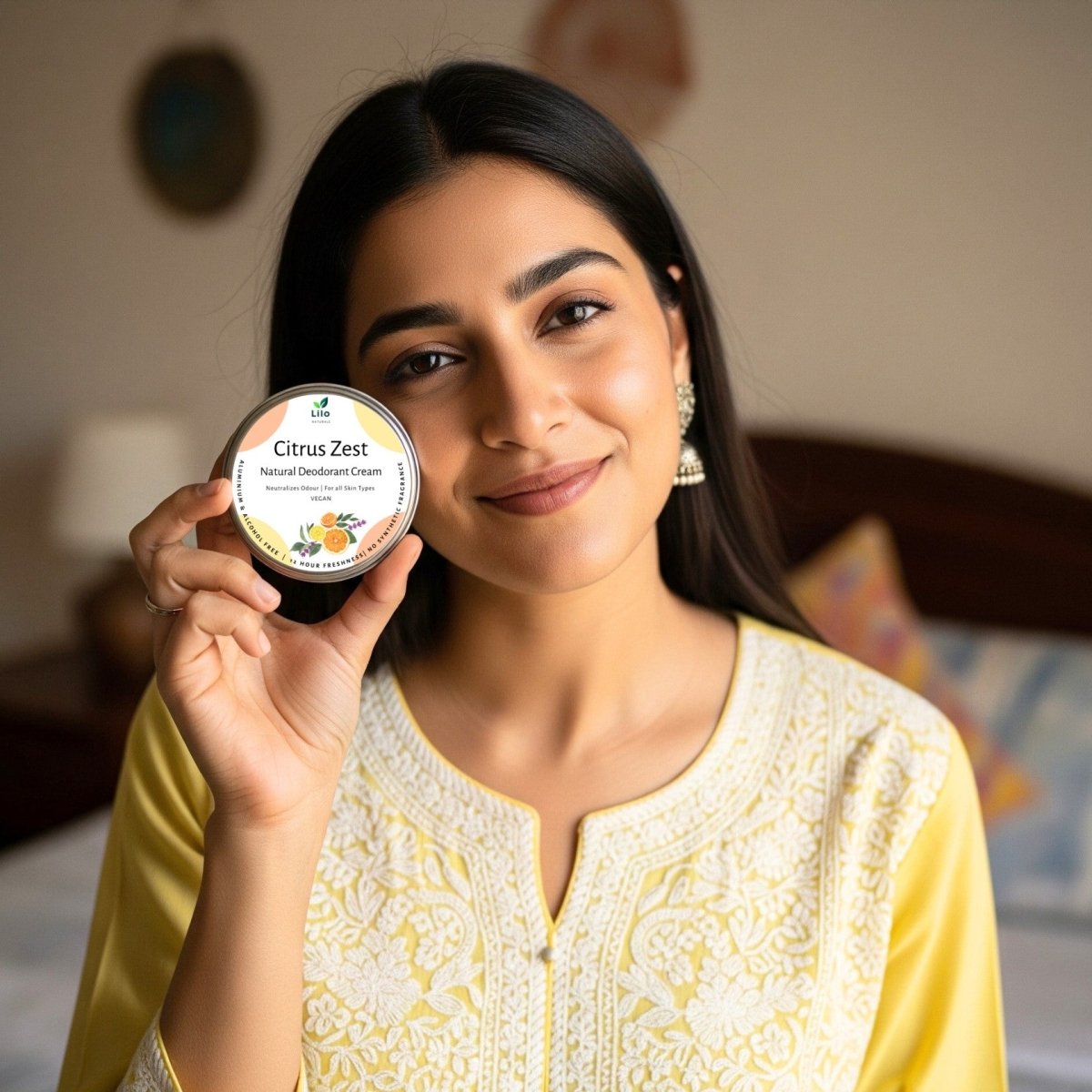 Natural Deodorant Cream | Citrus Zest | With Jojoba & Almond Oil – Deodorant by Lilo Naturals available on Brown Living™. . SKU: SKUD003. Img 6.