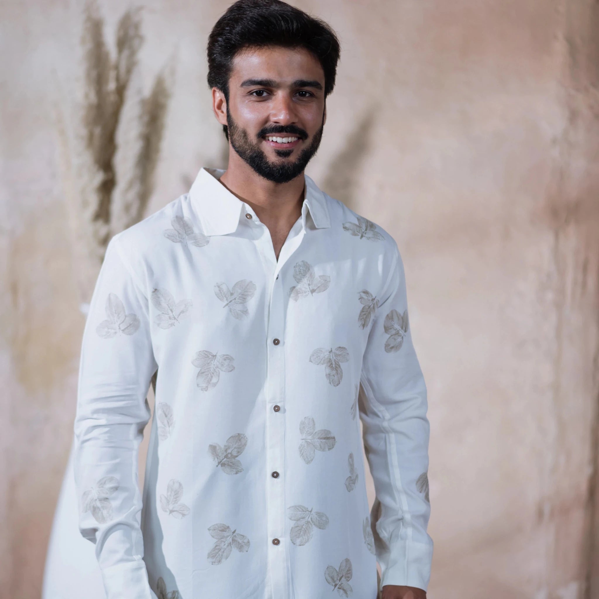 Natural Fabric Breathable Bamboo Shirt For Men – Men Shirt on Brown Living™. SKU: Aayu42. Img 2.