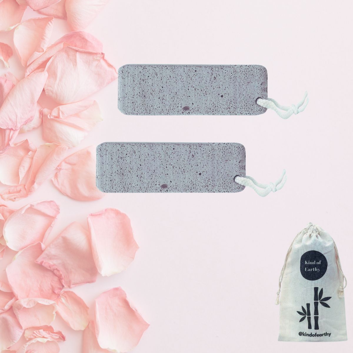 Natural Grey Pumice Stone (Pack of 2) | Gentle Foot Exfoliator – Foot Care on Brown Living™. SKU: KOE020-PS. Img 1.
