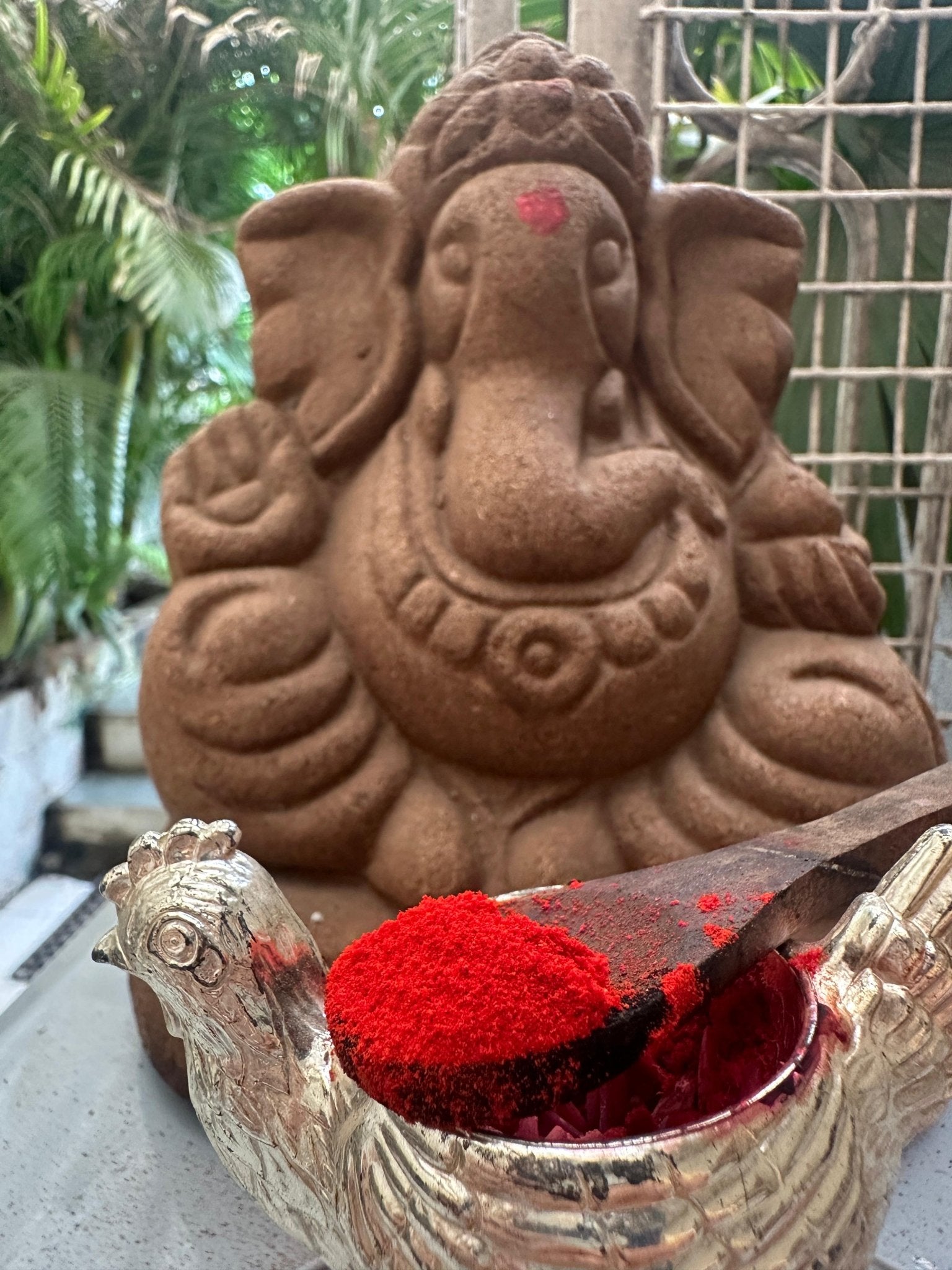 Natural Kumkum Powder | Traditional, Pure & Skin - Safe – Pooja Needs on Brown Living™. SKU: CD110. Img 1.