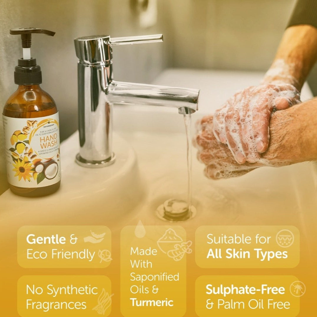 Natural Liquid Handwash 200ml | Saponified Oils & Turmeric – Hand Wash on Brown Living™. SKU: 3BC_HWL - 2H. Img 2.