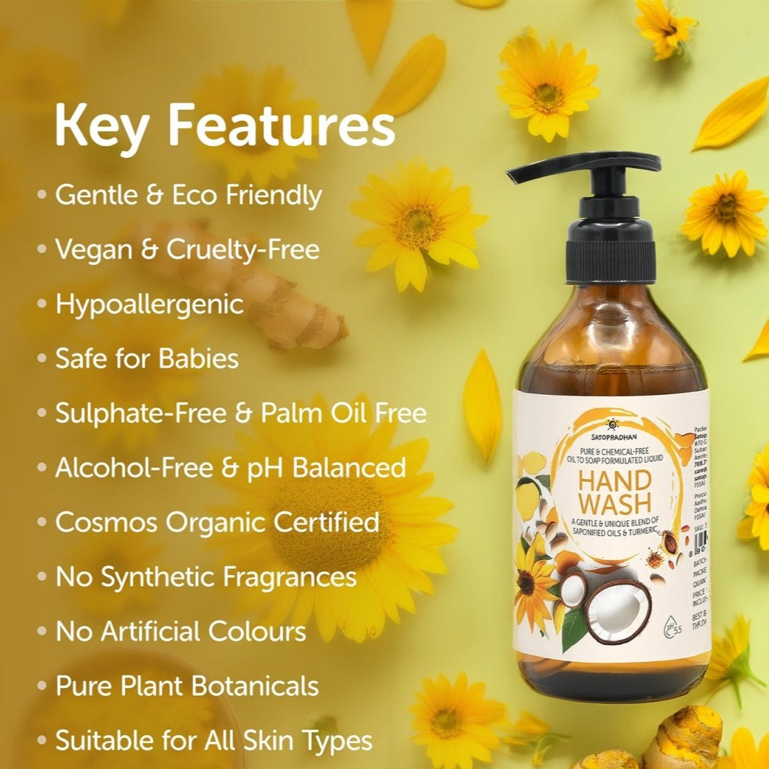 Natural Liquid Handwash 200ml | Saponified Oils & Turmeric – Hand Wash on Brown Living™. SKU: 3BC_HWL - 2H. Img 3.