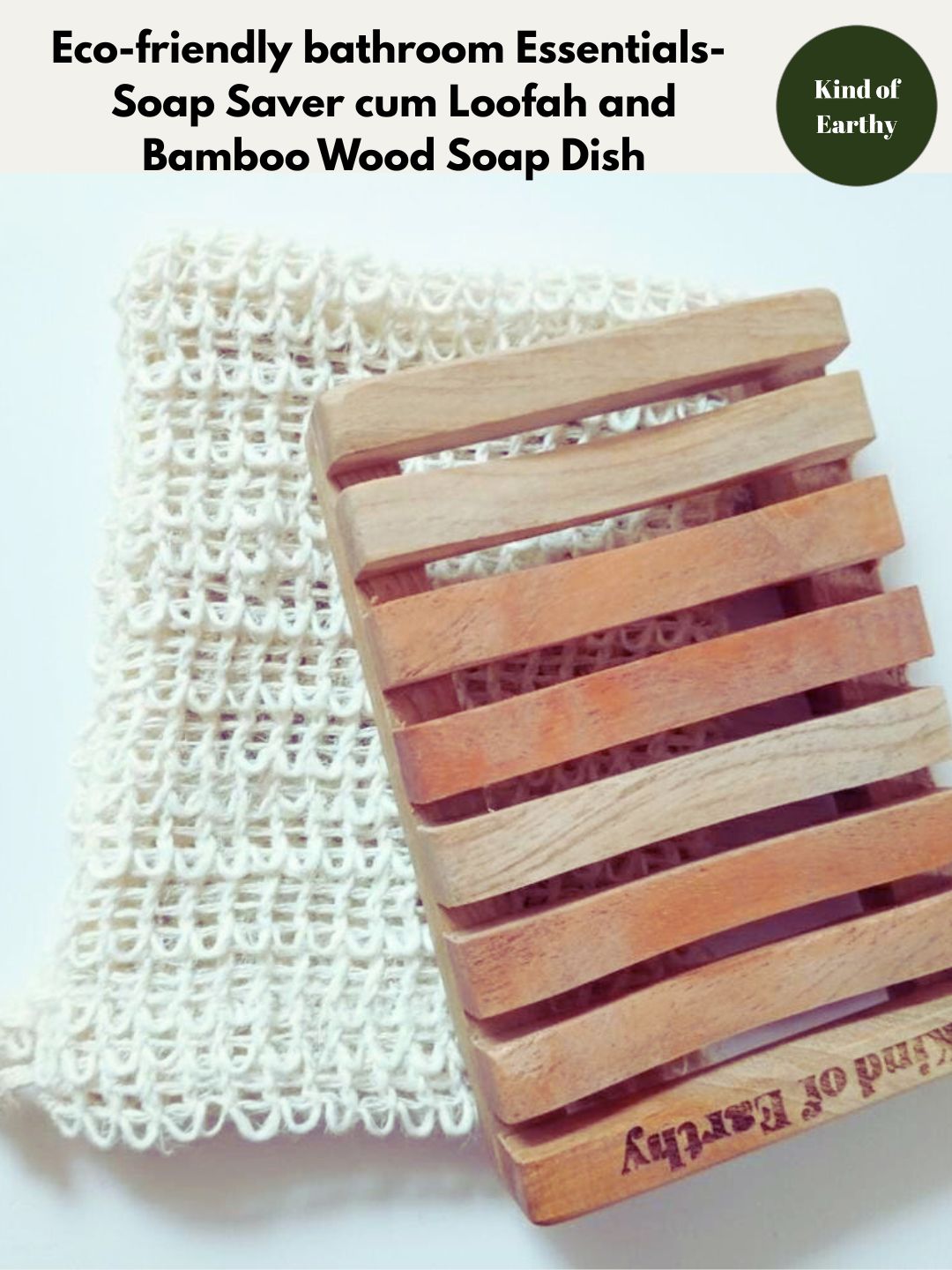 Natural Ramie Soap Saver Pouch & Bamboo Wood Soap Dish – Bath Accessories on Brown Living™. SKU: KOE024-SD-SS. Img 4.