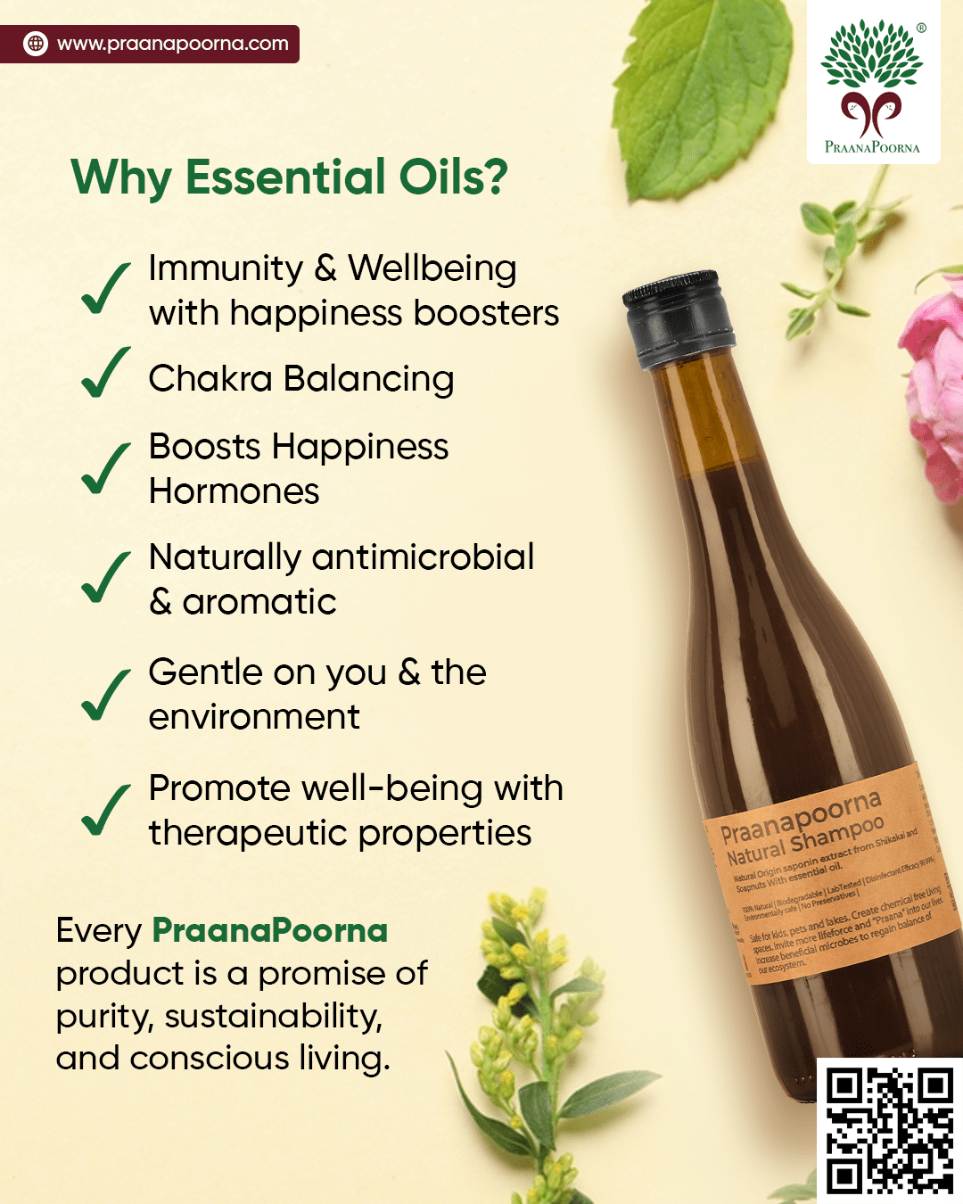 Natural Shampoo 350ml – Hair Shampoo on Brown Living™. SKU: 133-08236-praanapoorna-SKUA11. Img 7.