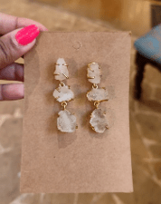 Natural Stone Drop Earrings – Womens Earrings on Brown Living™. SKU: TW0256. Img 1.