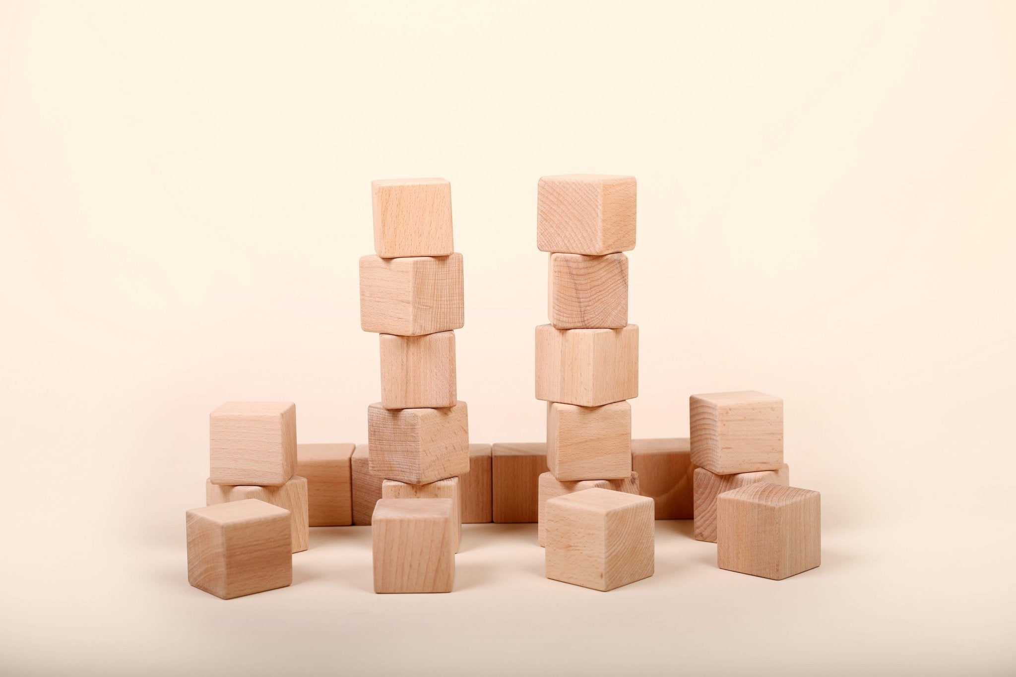 Natural Wooden Blocks for Toddlers – Set of 12 | Set of 24 – Sets & Stacking Toys on Brown Living™. SKU: B24. Img 6.