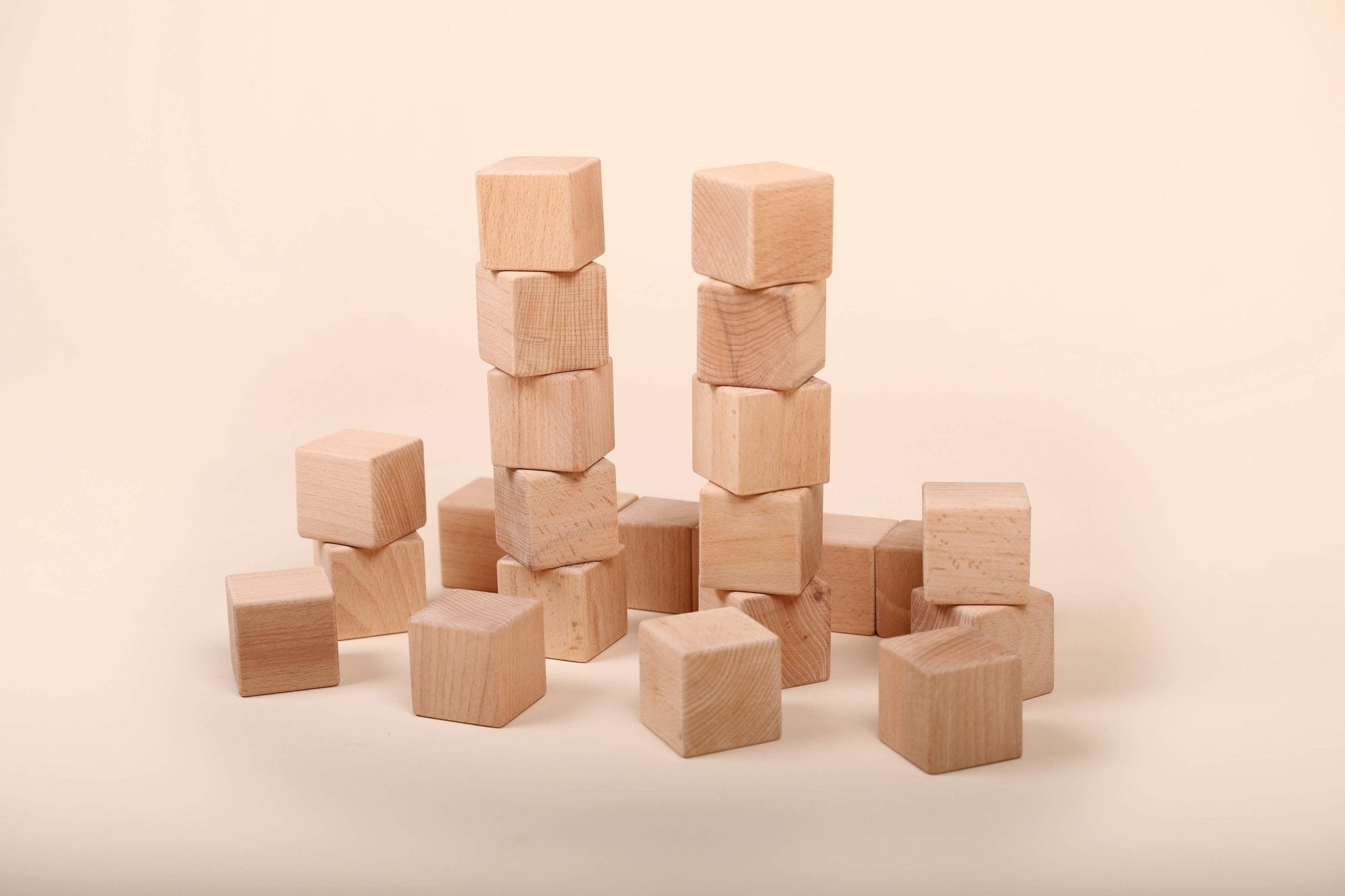 Natural Wooden Blocks for Toddlers – Set of 12 | Set of 24 – Sets & Stacking Toys on Brown Living™. SKU: B24. Img 7.