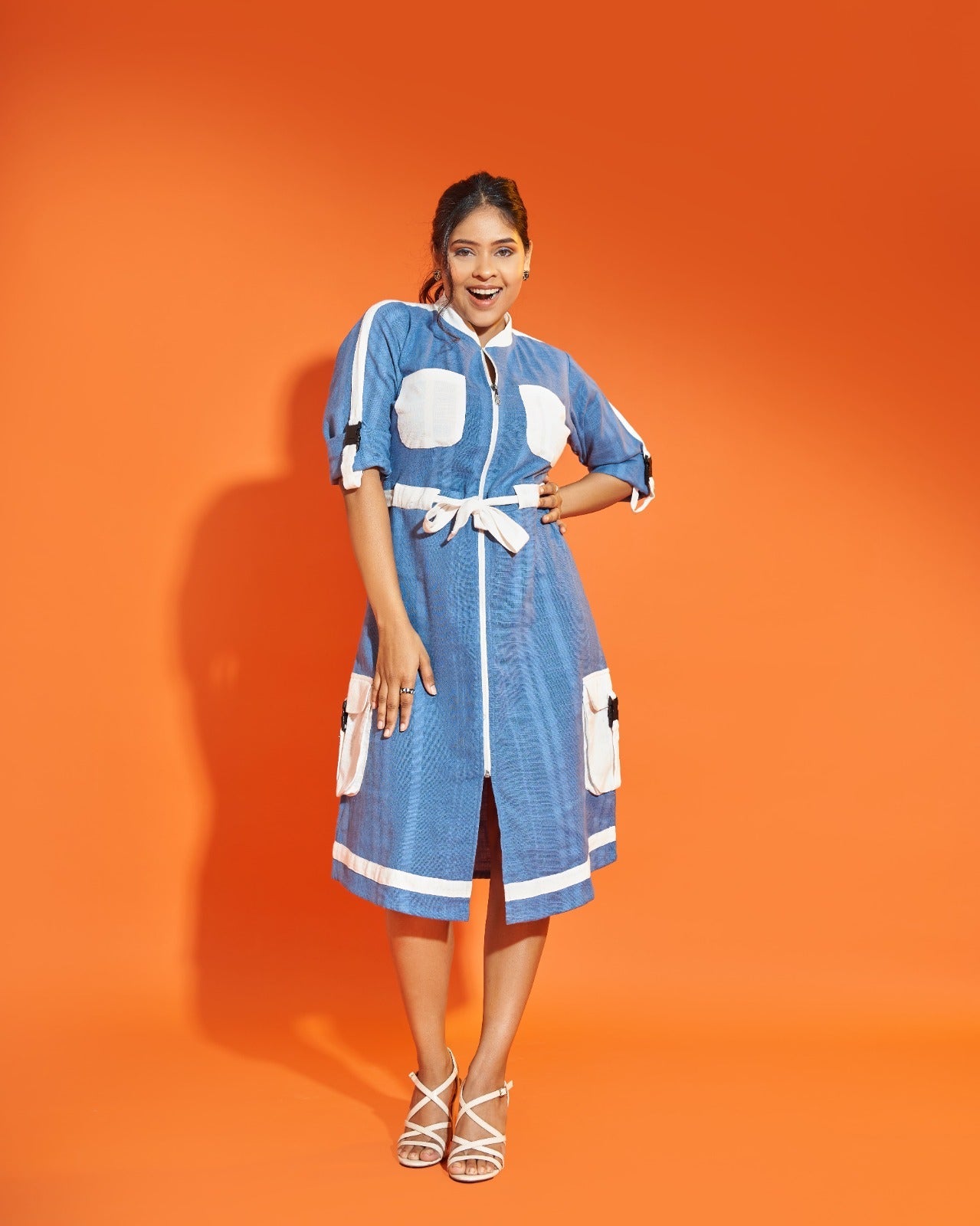 Naturally Dyed Hemp Cargo Dress For Women | Sustainable Wear – Womens Dress on Brown Living™. SKU: BCDS. Img 3.