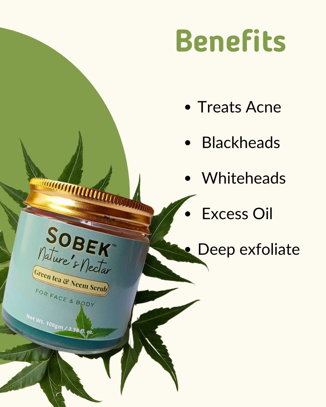 Nature's Nectar - Green Tea & Neem Face and Body Scrub | Verified Sustainable by Brown Living™