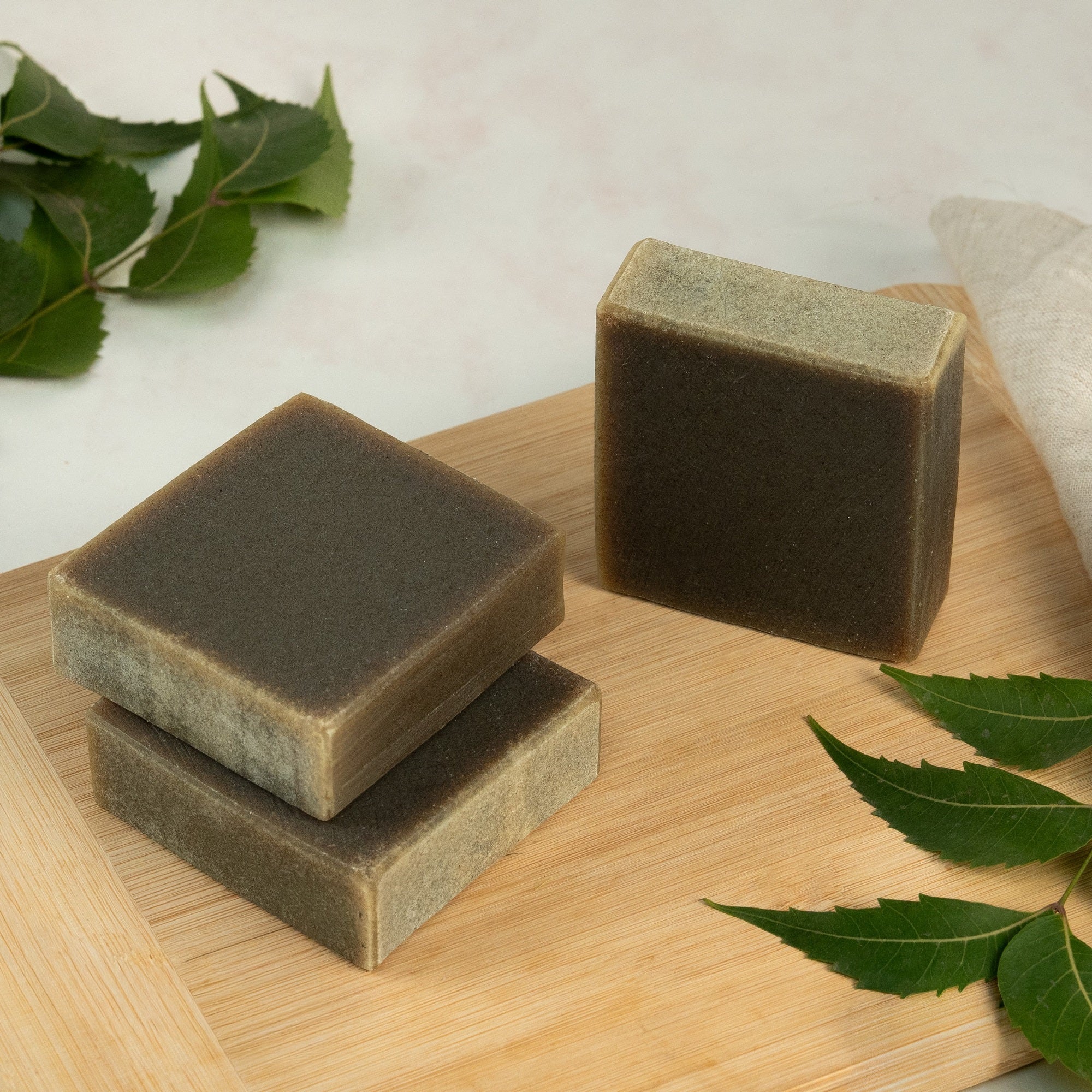 Neem & Eucalyptus Handcrafted Cold Processed Soap – Body Soap on Brown Living™. SKU: NNE1010X. Img 2.