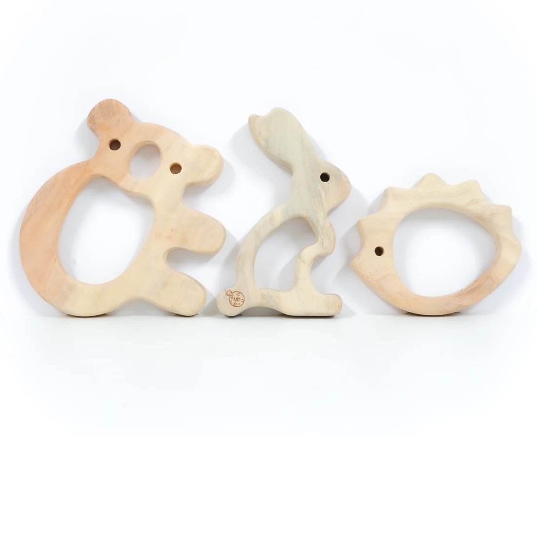 Neem Teether Toys – Rabbit, Hedgehog & Koala for Babies – Baby Teethers & Soothers on Brown Living™. SKU: rabbithedgehogkola. Img 1.