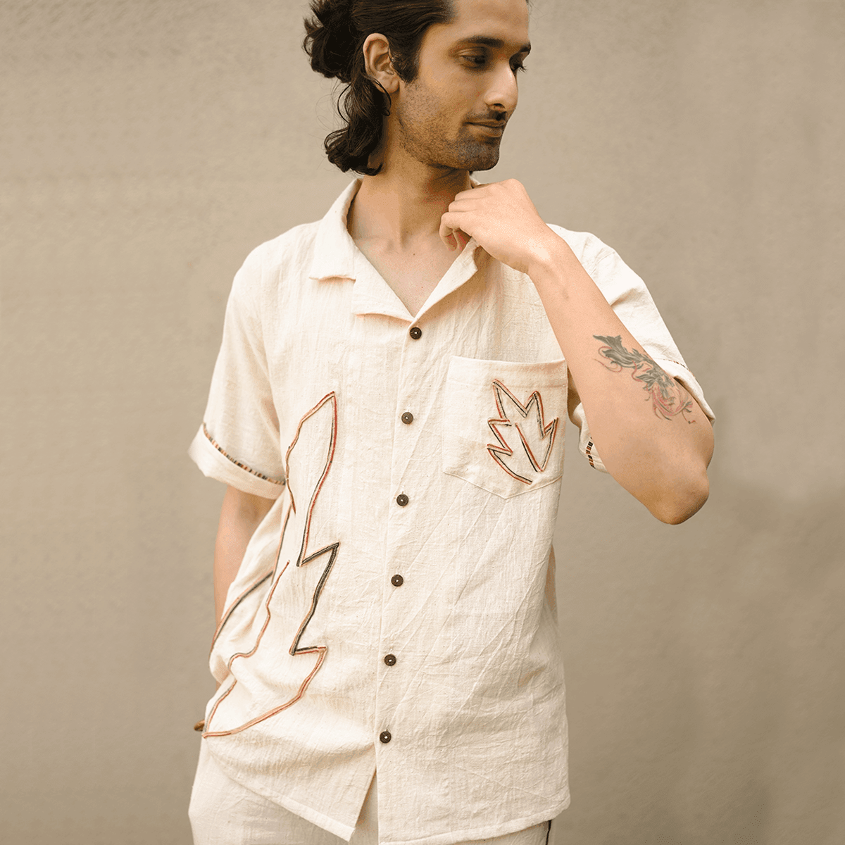 Neem Unisex Shirt | Sustainable Cotton Everyday Comfort Wear – Mens Shirt on Brown Living™. SKU: 5MA00002. Img 1.