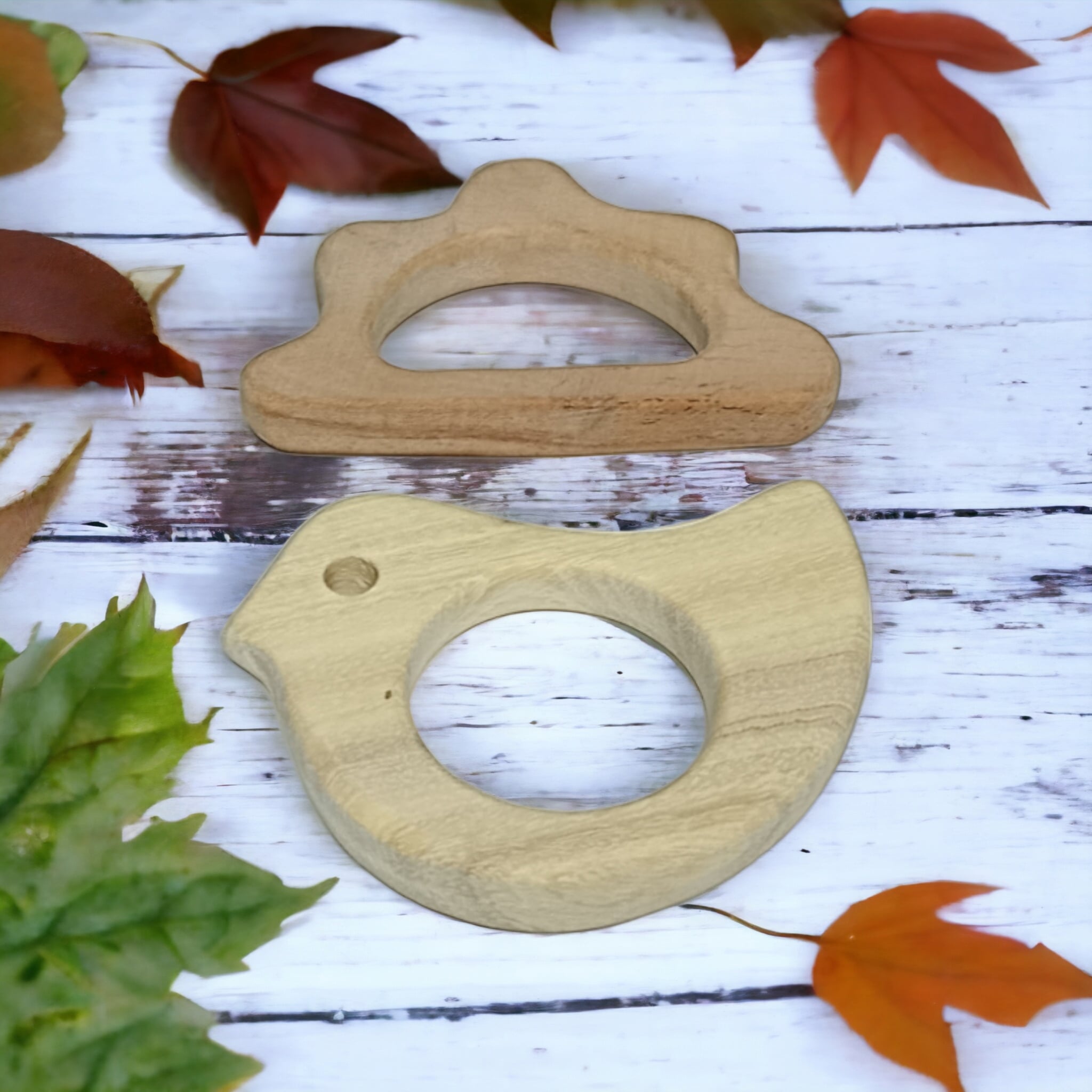 Neem Wooden Baby Teethers – Dove & Cloud Shapes – Baby Teethers & Soothers on Brown Living™. SKU: T_DV-CLD. Img 3.