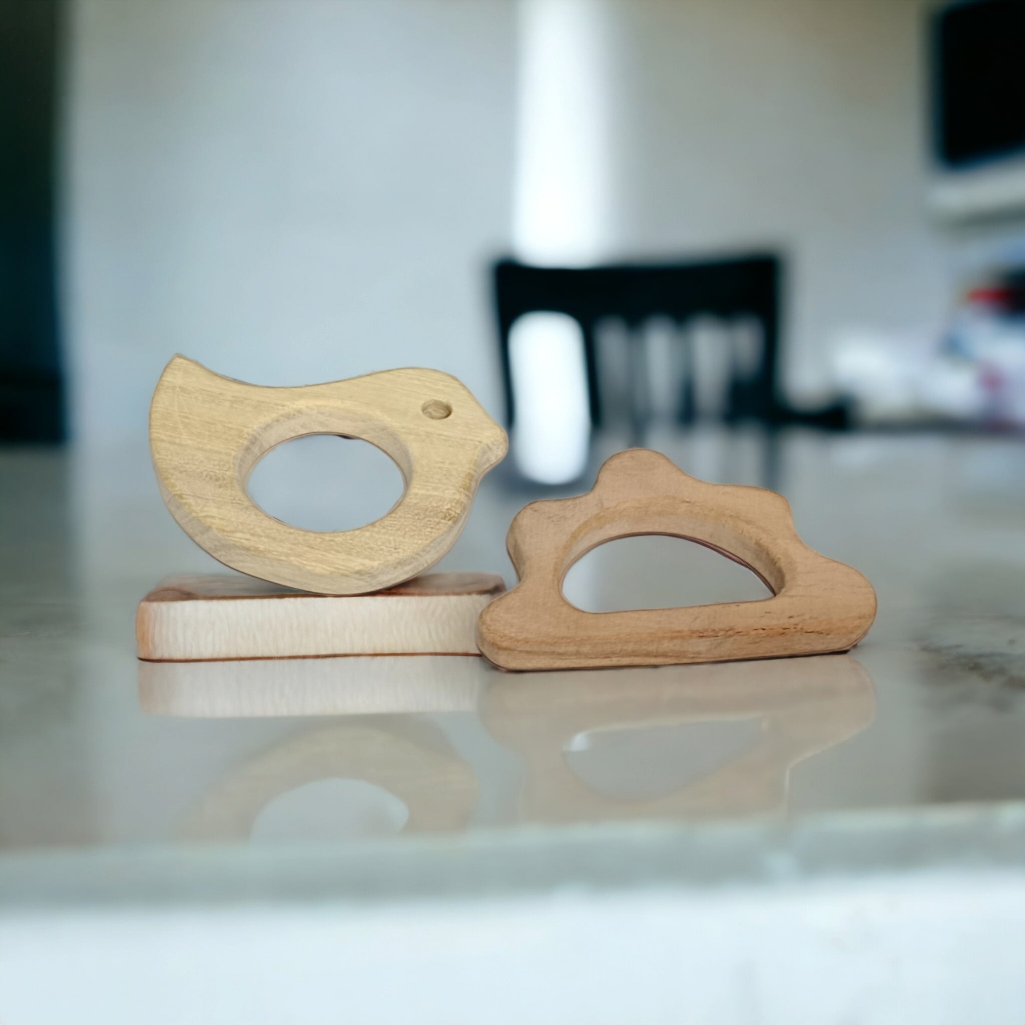 Neem Wooden Baby Teethers – Dove & Cloud Shapes – Baby Teethers & Soothers on Brown Living™. SKU: T_DV-CLD. Img 4.