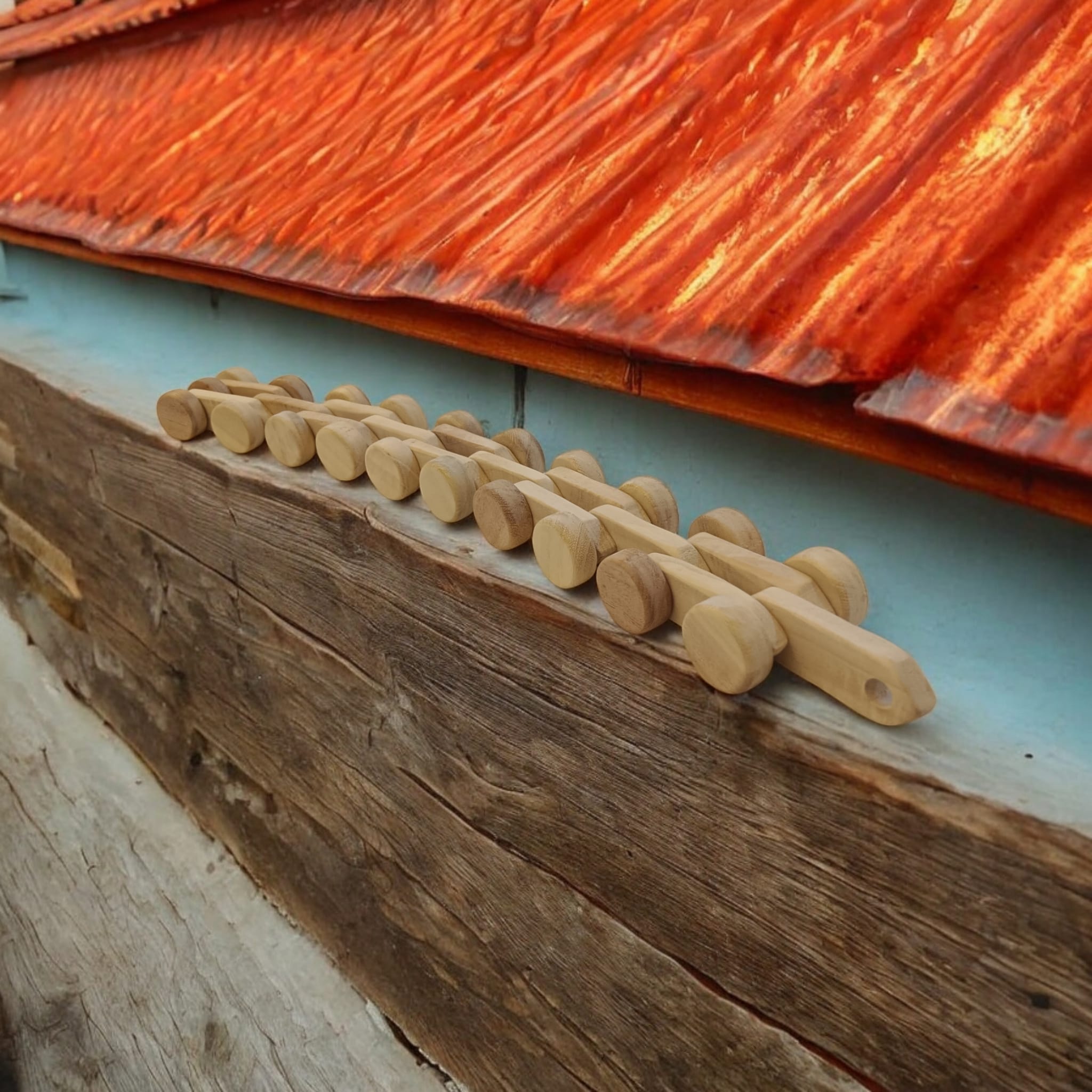 Neem Wooden Chain Car Toy For Toddlers – Toy Trains & Vehicles on Brown Living™. SKU: W_ChainCar. Img 2.