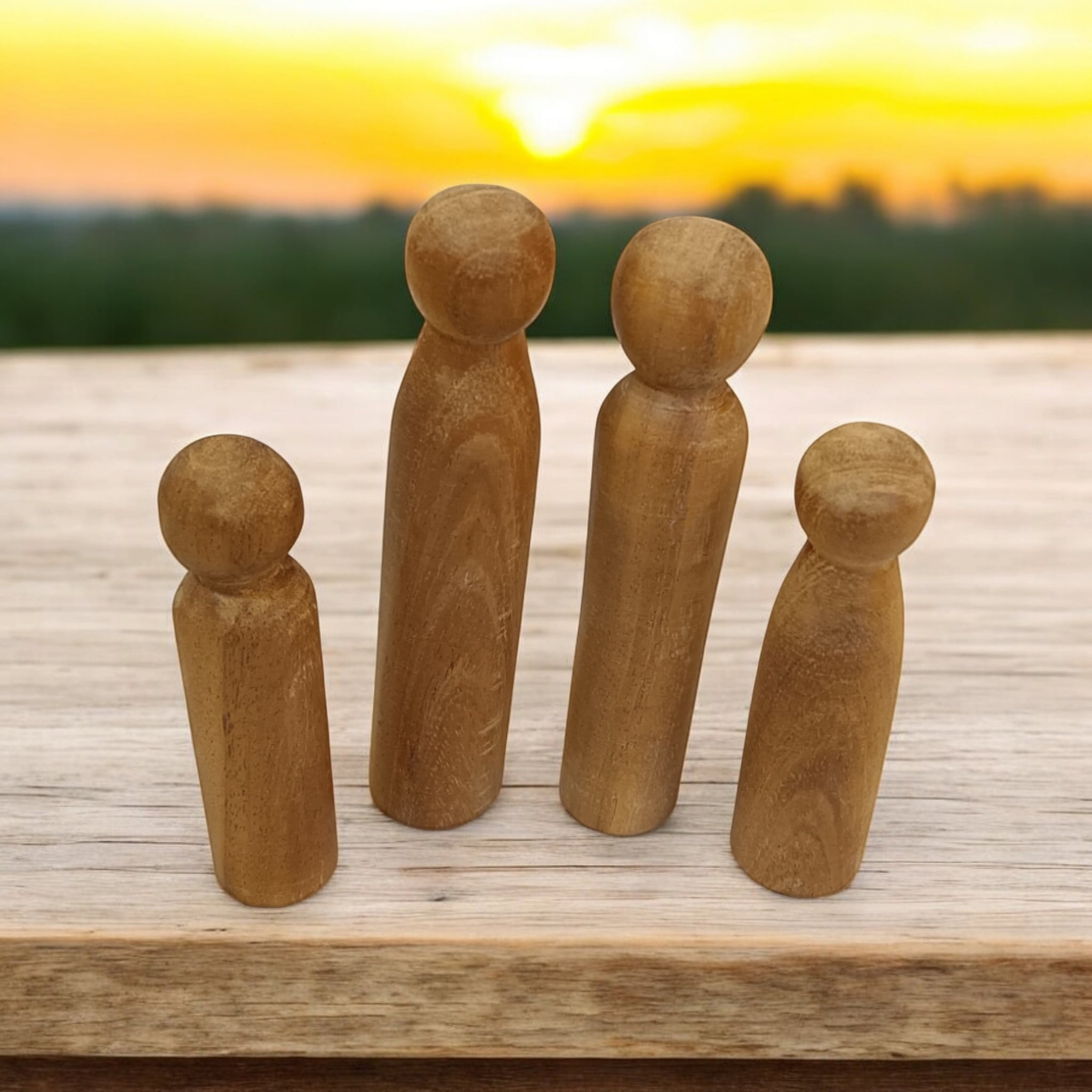 Neem Wooden DIY Peg Family Kit for Kids | Natural & Eco - Friendly – Wooden Toys on Brown Living™. SKU: DIY_PFamily. Img 1.